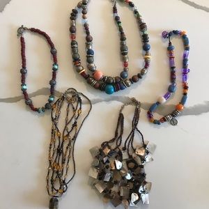 Five boho statement necklaces